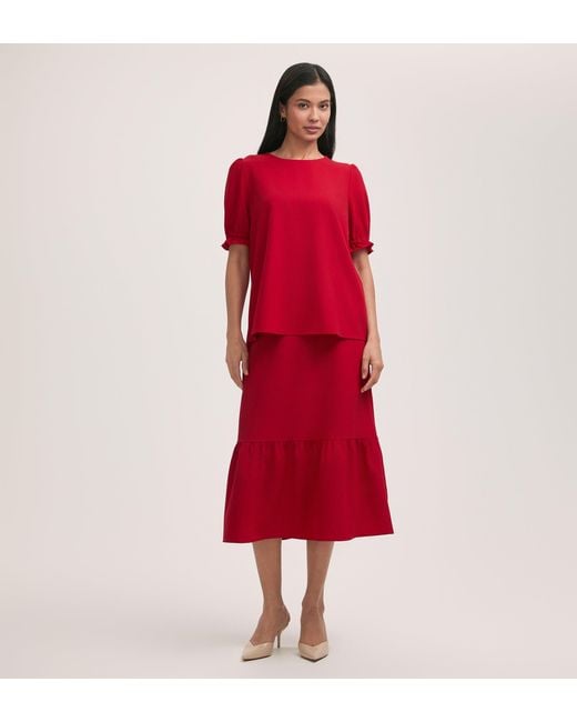 Finery London Red Charlie Crepe T-Shirt