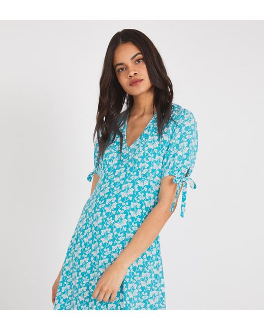 Finery London Blue Claire Knee Length Dress