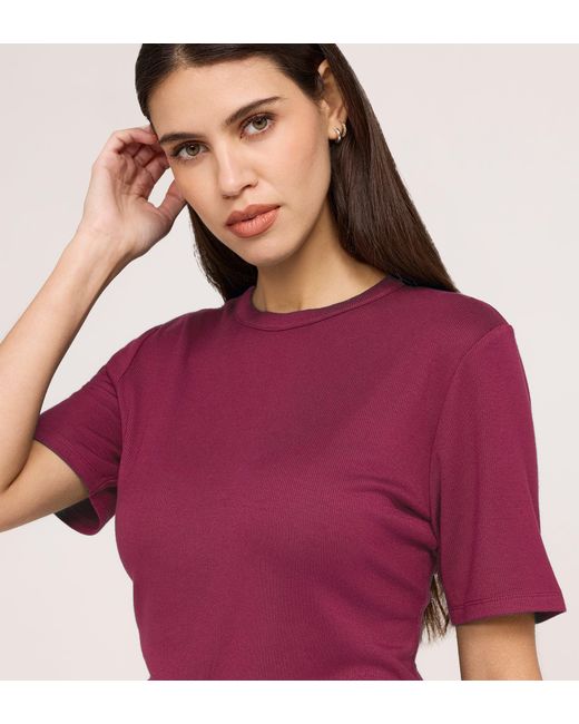 Women's Purple Cherry Short Sleeve Jersey T-Shirt