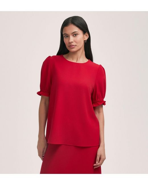 Finery London Red Charlie Crepe T-Shirt