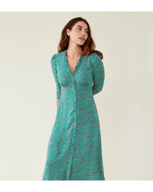 Finery London Green Dee Midi Dress