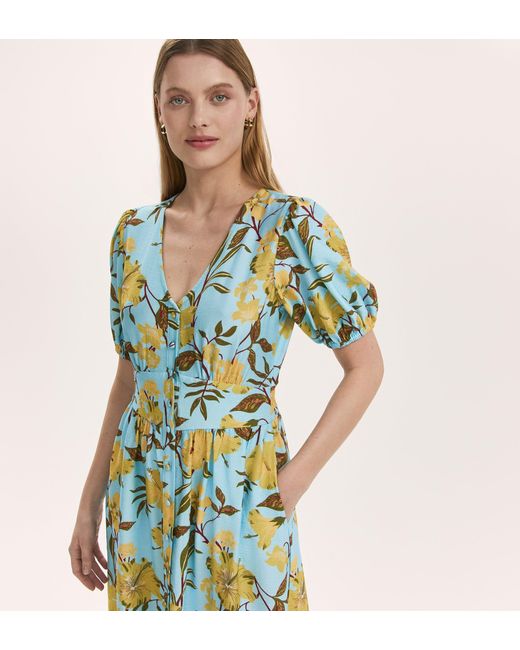 Finery London Green Addison Button Through Midi Dress
