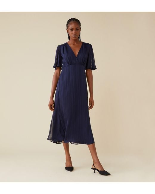 Finery London Blue Carolina Midi Dress