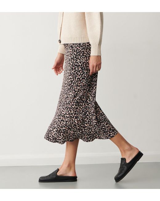 Women's Brown Evelyn Leopard Specs Midi Skirt