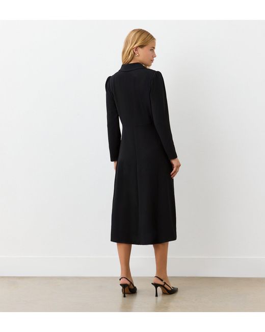 Finery London Black Lucia Midi Shirt Dress