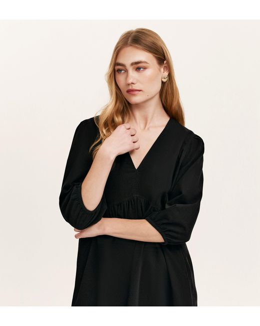 Finery London Black Jaz Corduroy Midi Dress