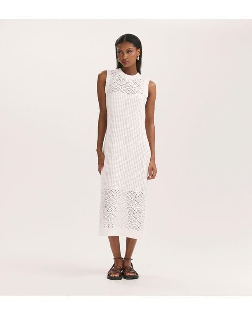 Finery London Natural Ravi Sleeveless Knitted Midi Dress