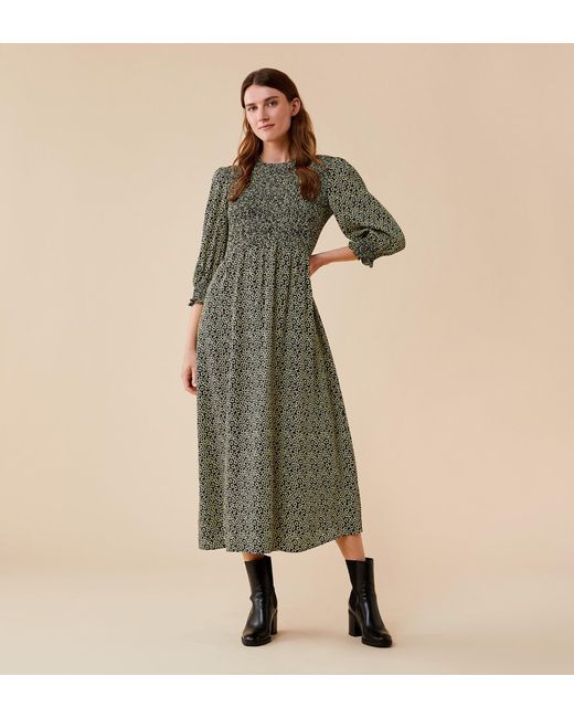 Finery London Green Alania Midi Crepe Dress