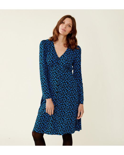 Women's Blue Paula Floral Midi Dress