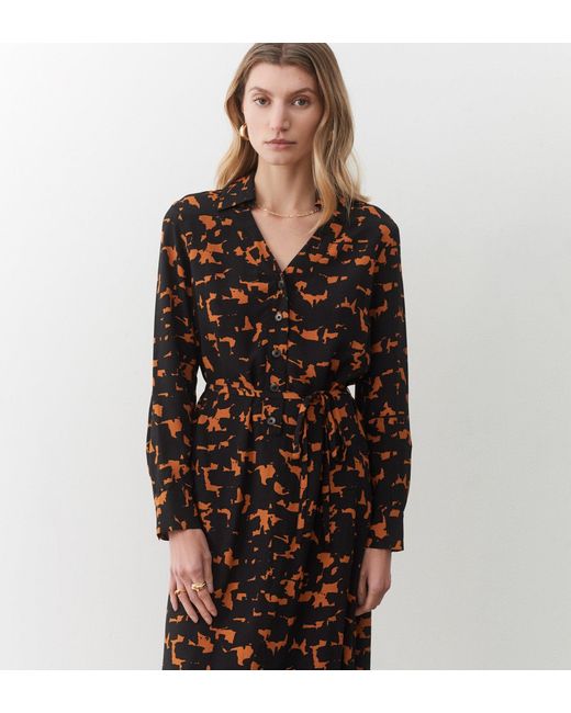 Women's Black Isla Abstract Midi Dress