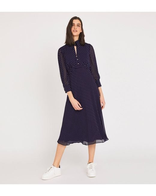 Finery London Blue Martha Midi Dress