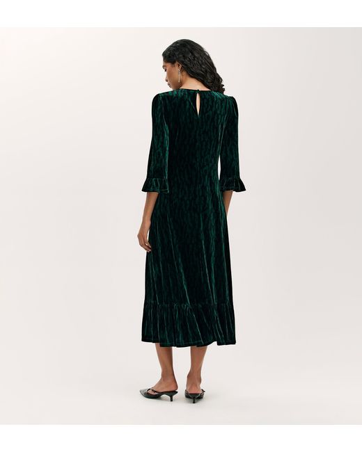 Finery London Black Scarlett Velvet Midi Dress