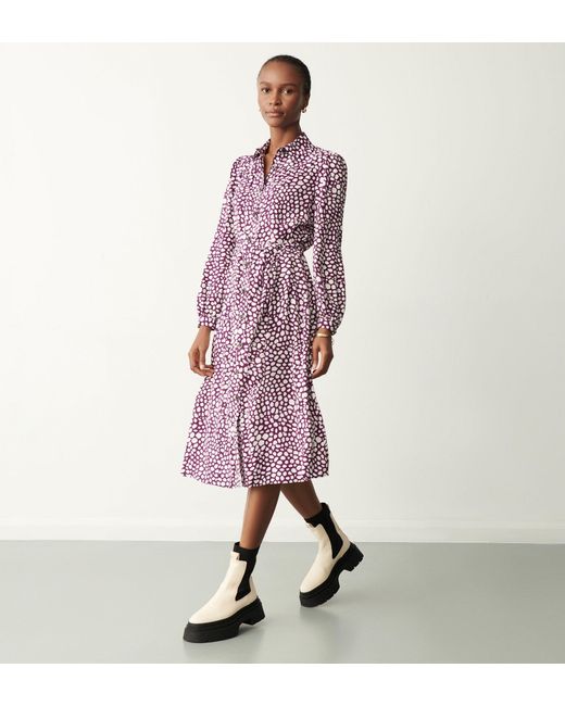 Women's Pink Agrata Polka Dot Midi Dress
