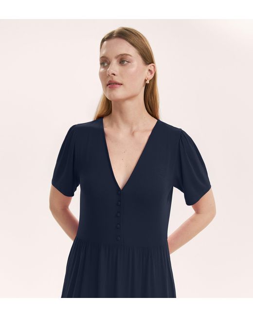 Finery London Blue Edith Jersey Midi Dress