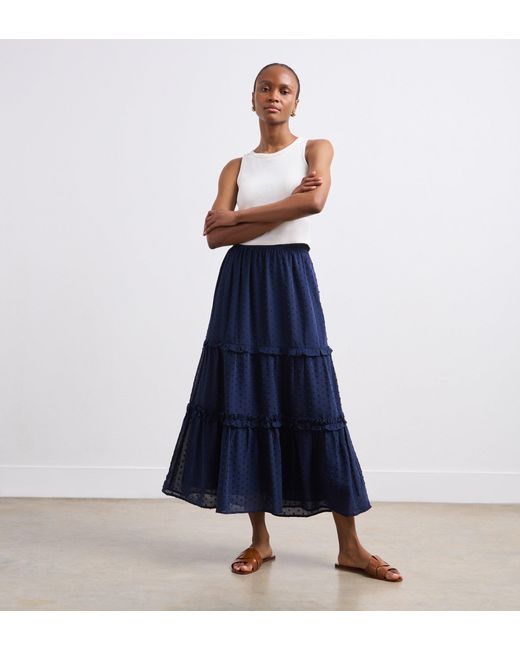 Finery London Blue Everley Midi Skirt