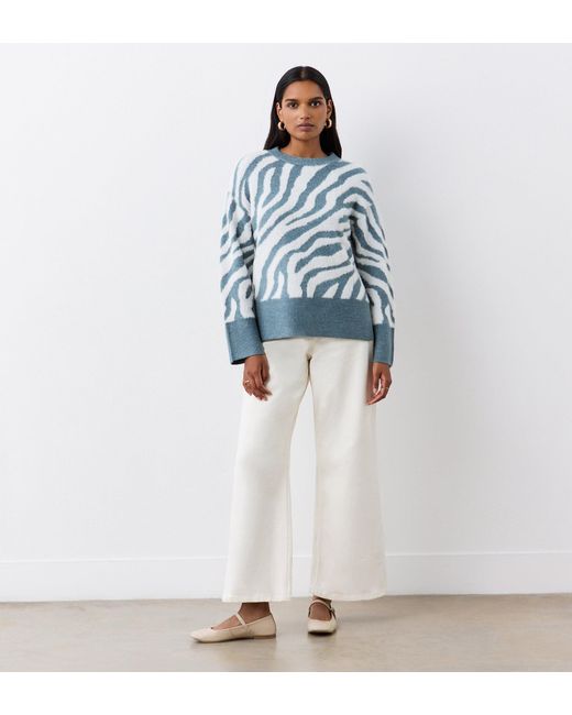 Finery London Blue Tully Knitted Jumper