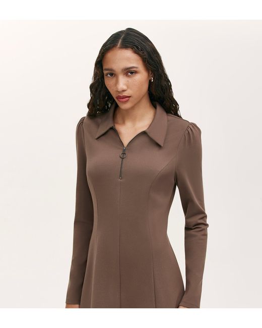 Finery London Natural Lea Ponte Jersey Short Dress