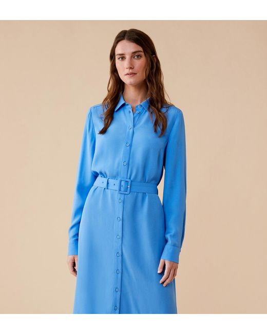 Finery London Blue Adaria Midi Dress