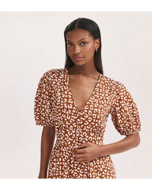 Finery London Pink Addison Button Through Midi Tea Dress