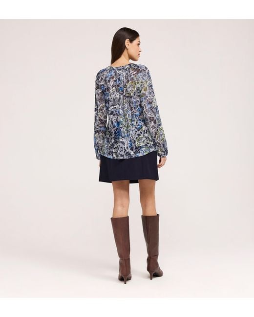Finery London Blue Martha Jersey Blouse