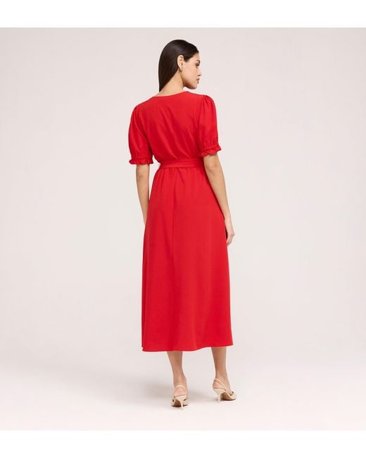 Finery London Red Everleigh Crepe Midi Dress