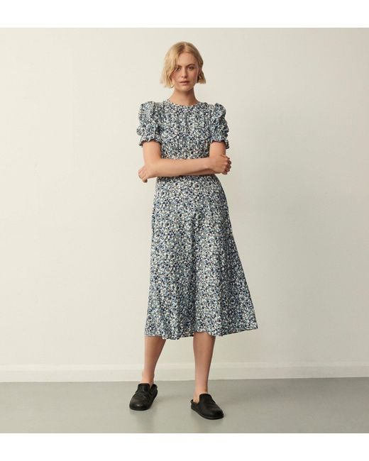 Finery London Blue Mela Midi Dress