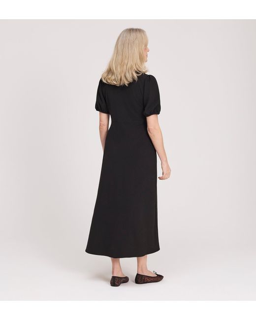 Finery London Black Robyn Button Through Midi Dress