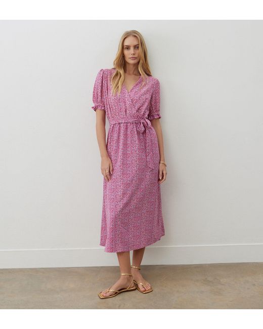 Women's Pink Everleigh Crepe Midi Dress