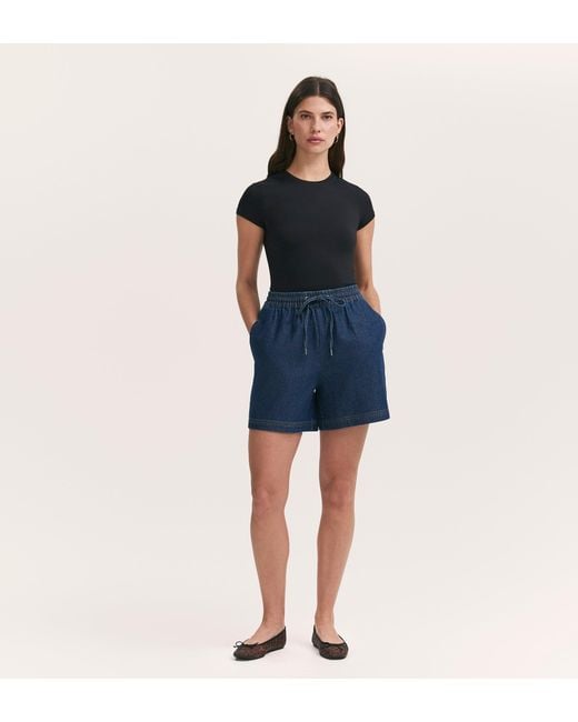 Finery London Blue Britney Denim Shorts