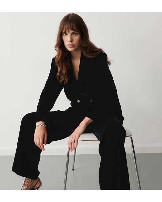 Finery London Black Maeve Velvet Blazer