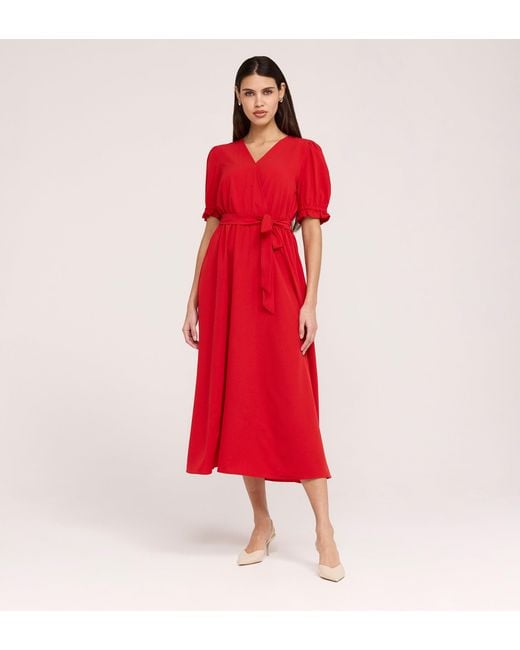 Finery London Red Everleigh Crepe Midi Dress