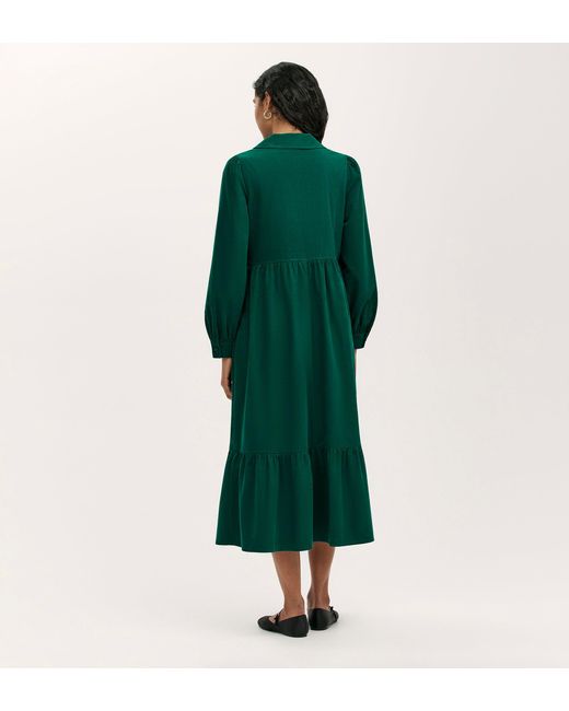 Finery London Green Callie Corduroy Midi Dress