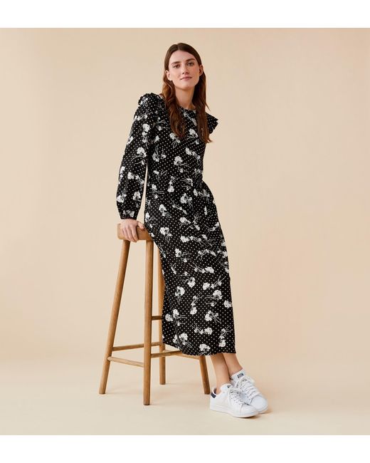 Finery London Black Myra Midi Dress