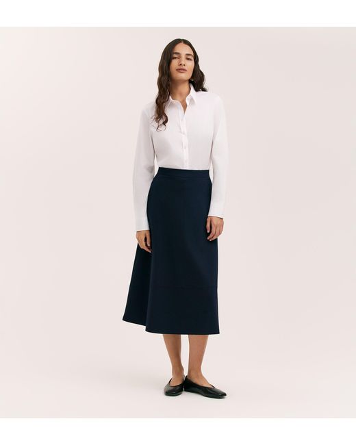 Finery London Blue Mikia Ponte Jersey Midi Skirt
