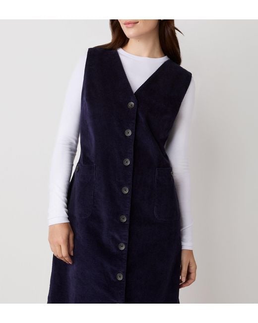 Finery London Blue Reneka Corduroy Knee Length Dress