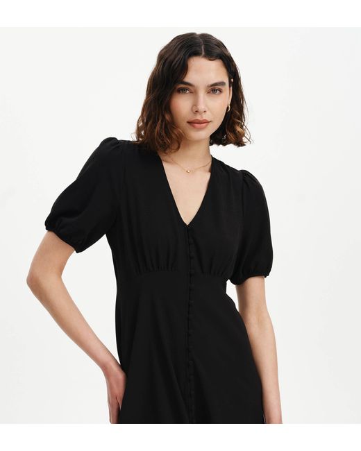 Finery London Black Ensley Button Through Short Dress