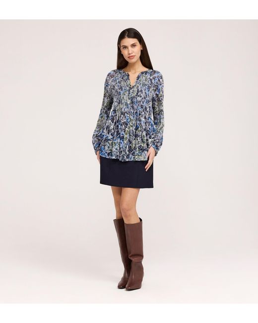 Finery London Blue Martha Jersey Blouse