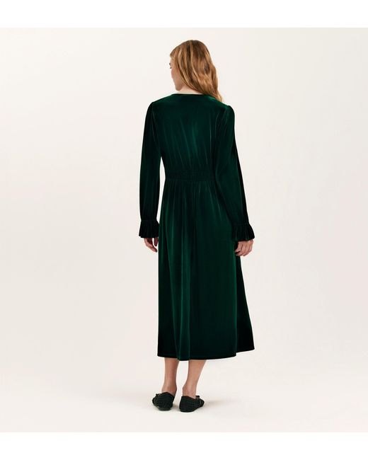 Finery London Green Laila Velvet Midi Dress