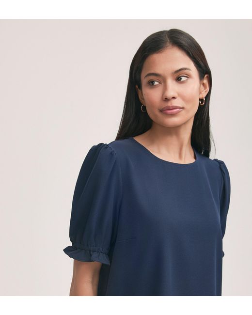 Finery London Blue Charlie Crepe T-Shirt