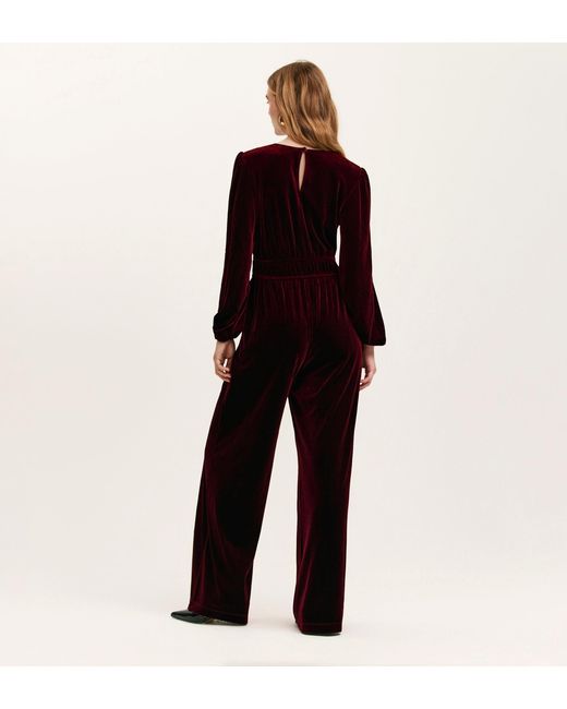 Finery London Black Anna Velvet Jumpsuit