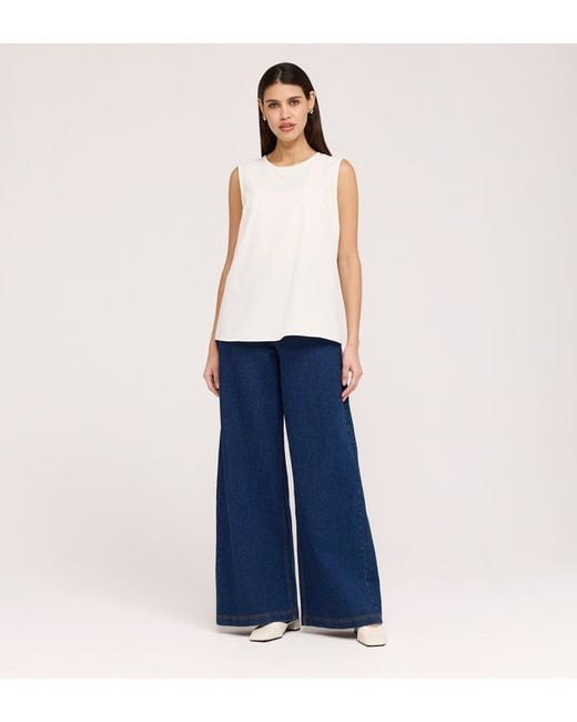 Finery London White Vallie Round Neck Vest