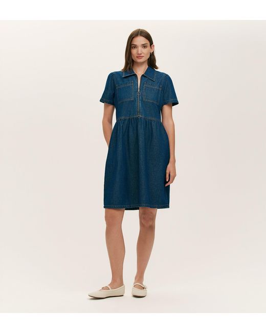 Finery London Blue Donnie Denim Short Dress