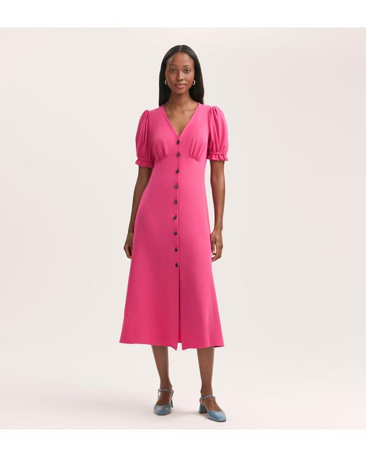 Women's Pink Alia Crepe Midi Dress