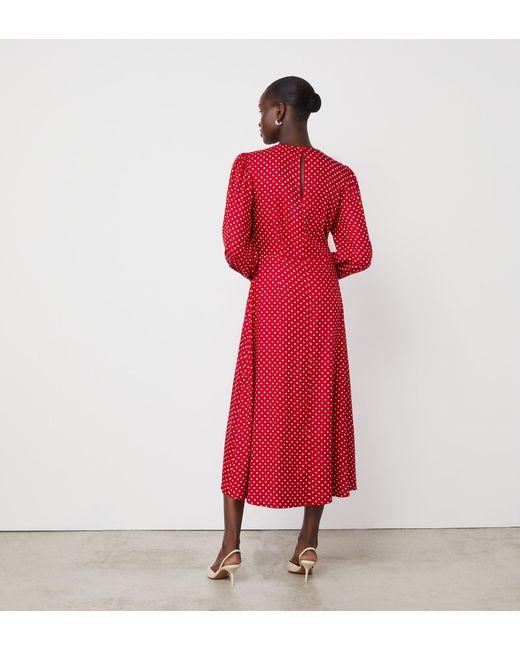 Finery London Red Kimmy Polka Dot Midi Dress