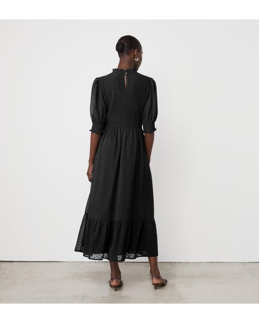 Finery London Black Amelia Georgette Midi Dress