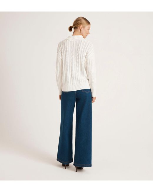 Finery London White Viviana Knitted Jumper