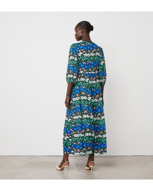 Finery London Blue Naomi Crepe Midi Dress