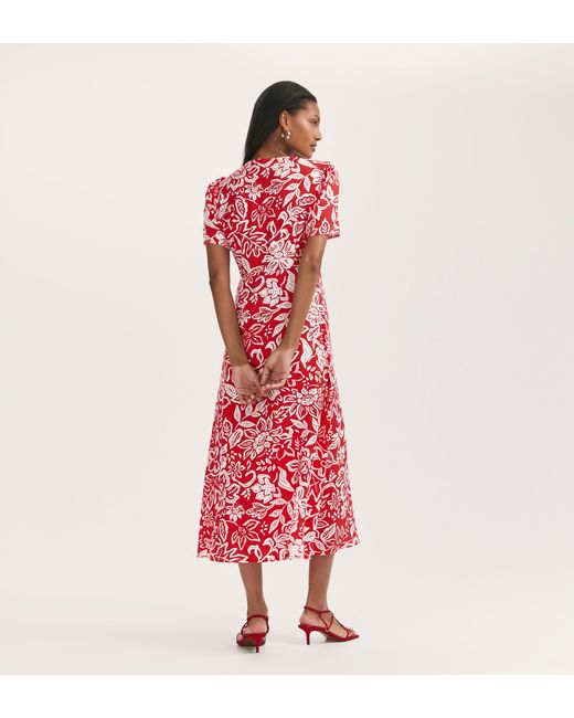 Finery London Red Martina Midi Dress