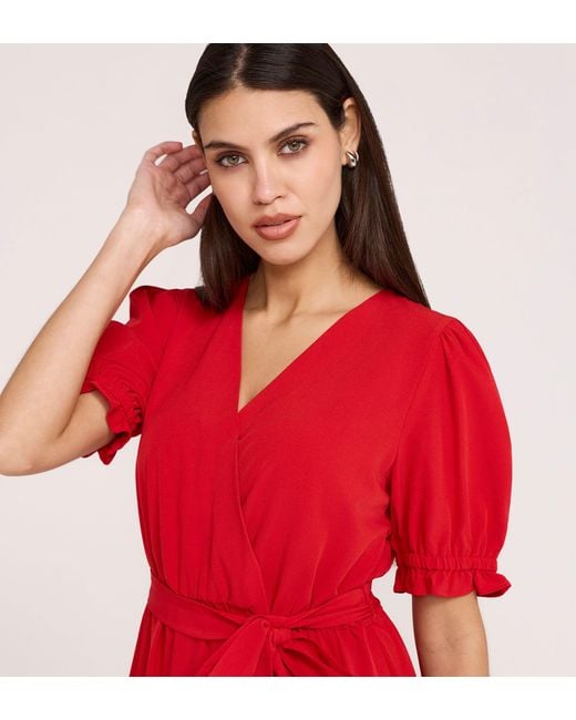 Finery London Red Everleigh Crepe Midi Dress
