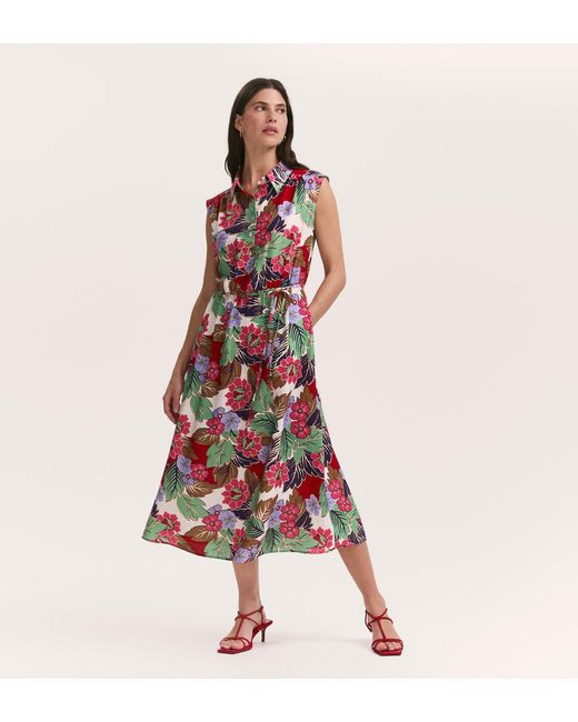 Finery London Pink Alida Sleeveless Midi Dress